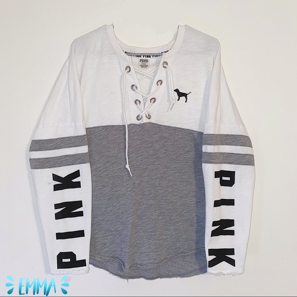 light grey & White long sleeve.